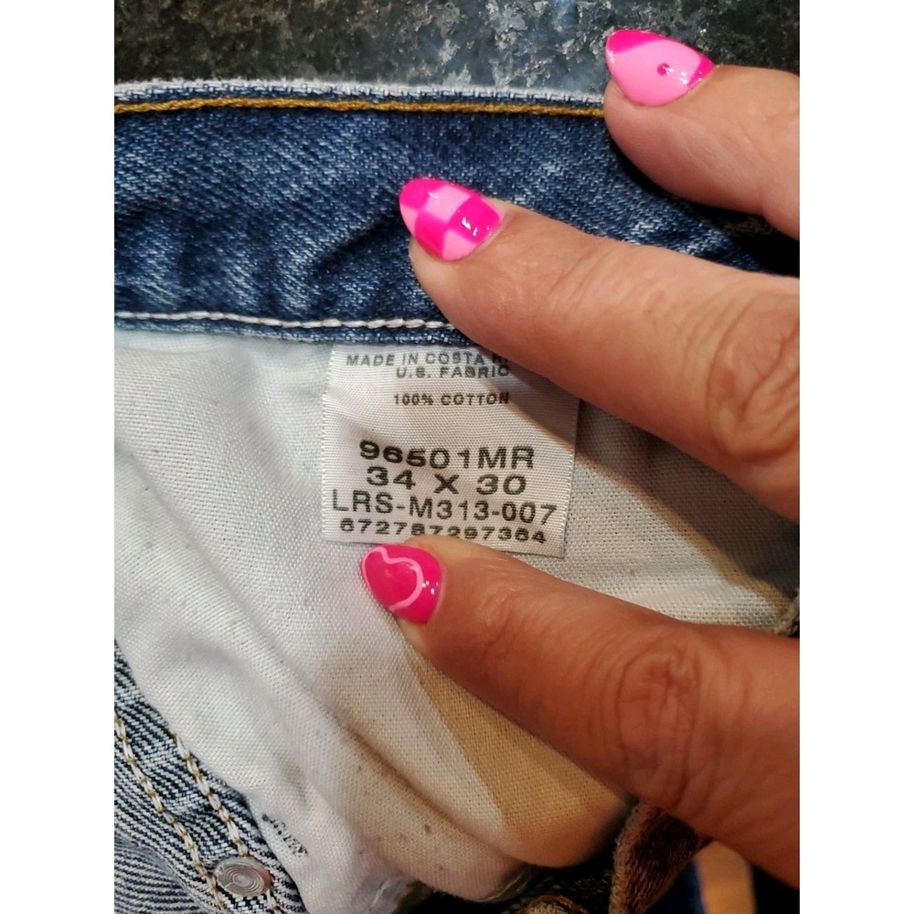 EUC Wrangler 5 Star Jeans Stonewash Blue Denim Mens 34x30 Straight Leg 96501MR - Picture 4 of 5